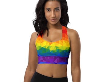Gay Pride Sports Bra, Training Bra, Lesbian Pride Bra, Plus Size Bra, LGBTQ Sport Bra, Yoga Workout Bra, Exercise Bra, Women activewear Gift