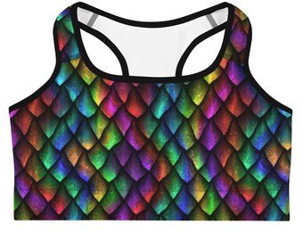 Rainbow Colors Sports Bra | Sexy Sports Bra | All over Print Bra | Women’s Loungewear | Festival Bra | Fitness Workout Bra | Printed Gym Bra
