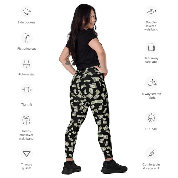 Black Leggings With Pockets for Women, Yoga Pants, 5 High Waist