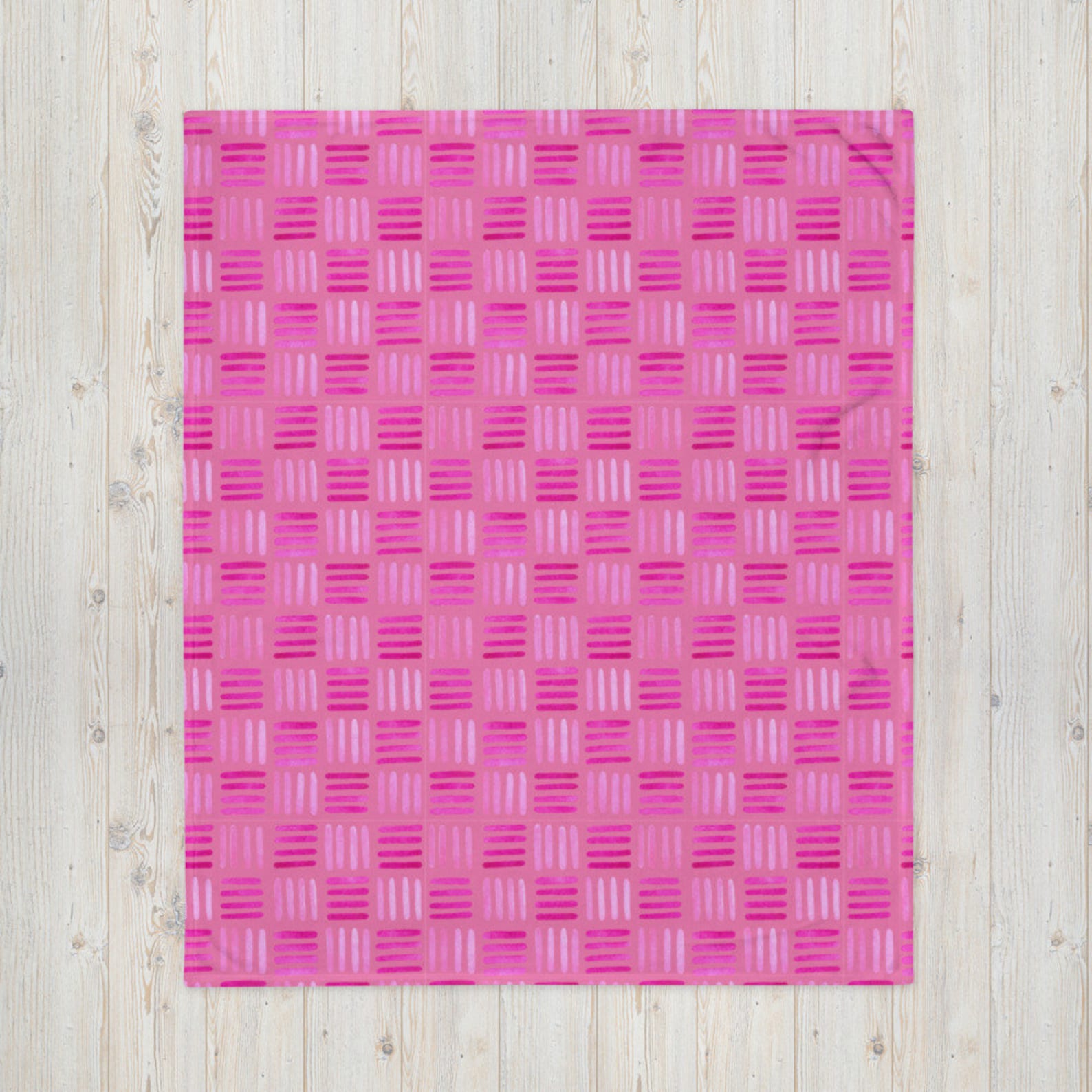 Pink Checkered Print Throw Blanket Checker Pattern Home Decor Etsy
