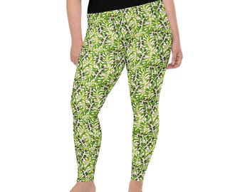 Olives Food Printed Leggings for Women, Gym Workout Leggings, Yoga Pants, Exercise Leggings, Foodie Gift, Plus Size Leggings, Olives Lover