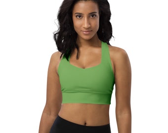 Solid Green Bra, Plain Green Print Bra, St Paddy's Day Bra, Sexy Sports Bra, Fitness Bra, Workout Bra, Women Training Bra, Green Lover Gifts