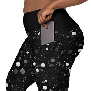 Polka Dots Printed Leggings, All Over Print Soft Stretch Leggings with Pockets, High Waist Plus Size Leggings, Unique Comfy Leggings, Gifts