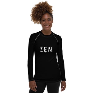 Women Rash Guard | Zen Meditation Guard | Long Sleeve Rash Guard | Yoga Guard | Fitness Rash Guard | Women Activewear | Jiu Jitsu