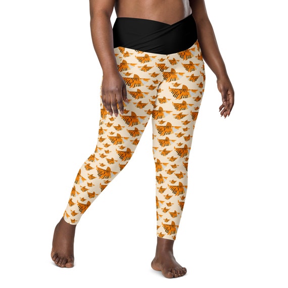 Tiger Shark Leggings, Shark Print Plus Size Leggings, Soft Stretch Shark  Lover Leggings With Pocket, High Waist Workout Fitness Leggings -  UK