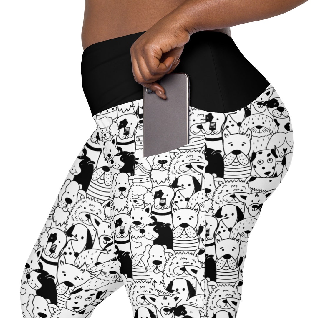 Dog Leggings Women Puppy Dog Plus Size Leggings Crazy Dog Etsy