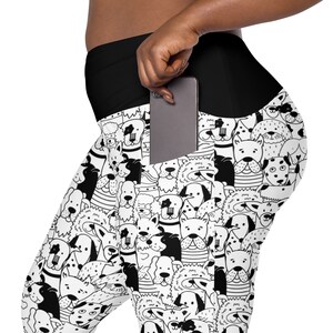 Dog Leggings Women, Puppy Dog Plus Size Leggings, Crazy Dog Lady Gift, Dog Lover Gift, Dog Tights, Yoga Workout Pants, Dog Mom Leggings