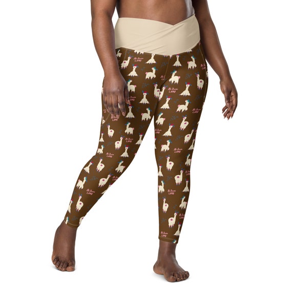 NO Drama Llama Leggings for Women, High-waisted Crossover Leggings