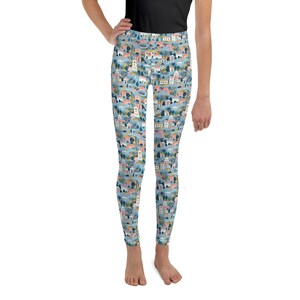 Busy City Streets Printed Leggings for Kids/Youth, Kids Tights, Children Leggings, All Over Print Soft Stretch Girls Leggings, Girls Gift