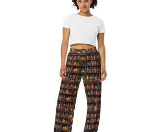 Fantasy Cabinet of Curiosity Magic Potions - Pantalones de pijama unisex con estampado, cómodos y acogedores pantalones de salón con bolsillos, pantalones de cintura elástica con estampado completo