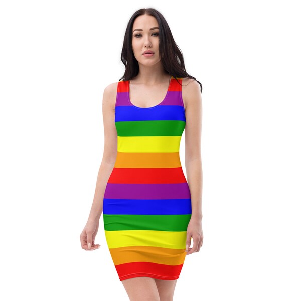 Rainbow Striped Dress - Rainbow Stripes