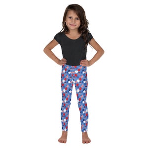 Patriotic Kids Leggings, Colorful Toddler Leggings, Pattern Girls Leggings, Soft Stretch Leggings, July 4th Festival Leggings, Birthday Gift