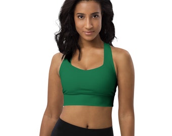 Solid Dark Green Bra, Emerald Green Print Bra, St Paddy's Day Bra, Sexy Sports Bra, Fitness Bra, Workout Bra, Women Training Bra, Gifts