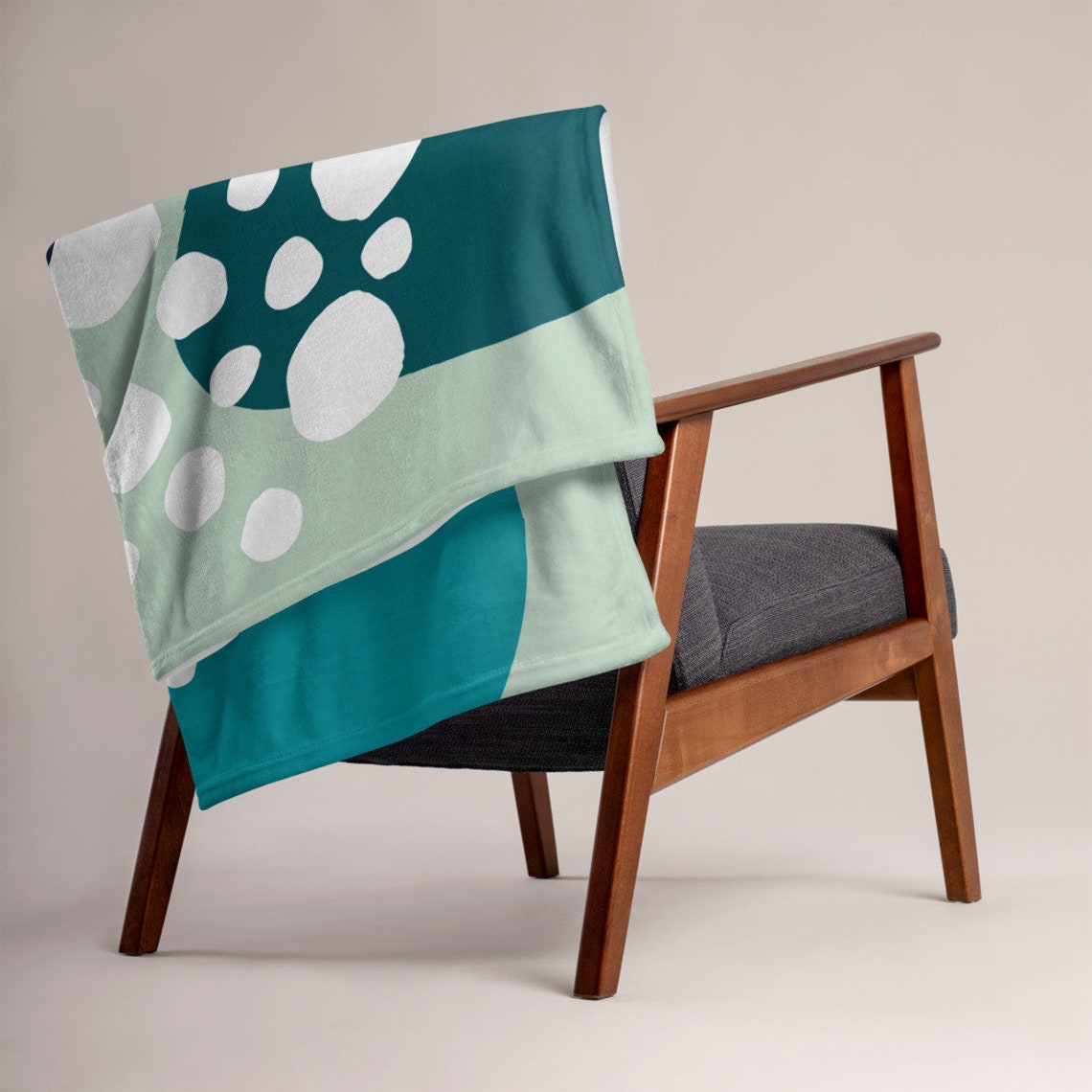 Blue and Green Abstract Colors Throw Blanket Etsy