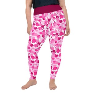 Polka Dot Printed Women Leggings, Gym Workout Exercise Fitness Leggings Oversized, All Over Print, Casual Wear, Activewear, Plus Size, Gift