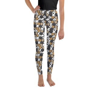 Dogs Pattern Leggings, Kids Youth Leggings, Soft Printed Leggings, Childrens Puppy Dogs Leggings, Dog Lover Tights, Pants Boy/Girl