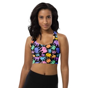 Elephant Stampede Sports Bra, Wild Animal Printed Sports Bra, Women Sports Bra, Athletic Bra, Gym Workout Bra, Yoga Bra, Fitness Bra, Gifts