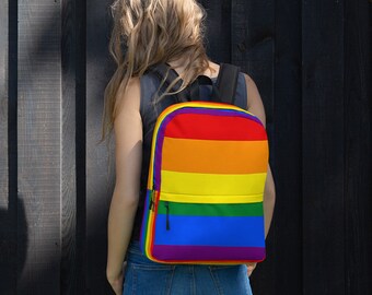 JLTPH Unisexe Sac à Dos LGBT Gay Pride Arc-en-Ciel Impression Tissu Oxford Laptop Backpacks Daypack Sac à Dos de College Voyage Portable Loisirs Sac à Dos 