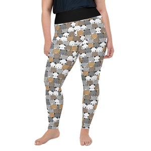 Bear With Me Plus Size Leggings Bear Animal Animal Print Workout Yoga High Waist Polar Bear Leggings Fat Cat Lifestyle Etsy