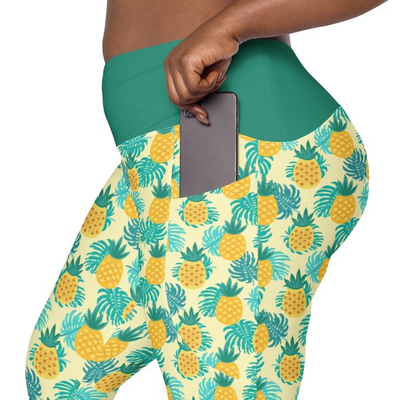 Pineapple Fruit Leggings for Women, Stylish Workout Leggings, High