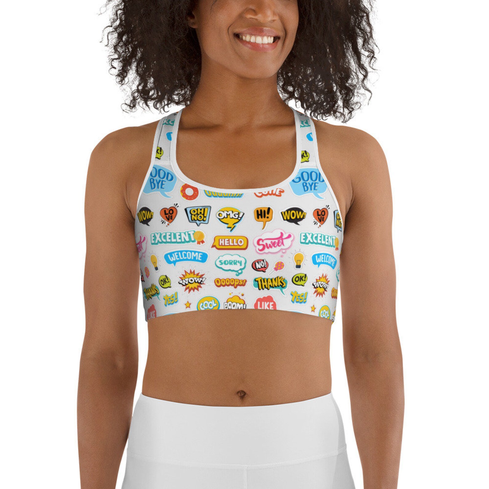 Emoji Sports Bra Sexy Sports Bra Emoticon Printed Bra Etsy UK