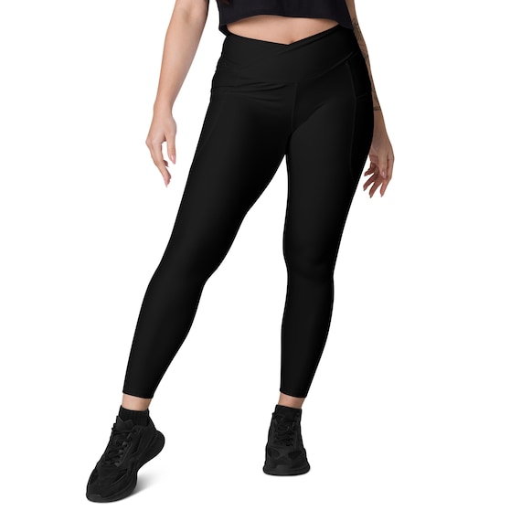 Black Leggings With Pockets for Women, Yoga Pants, 5 High Waist