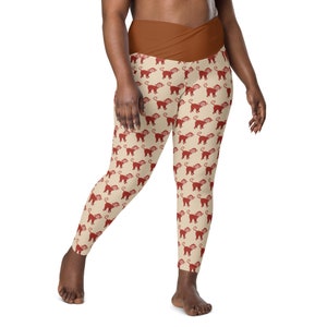 Monkeys Leggings for Women, Plus Size Chimpanzee Leggings, Workout Leggings, Crossover High Waist Leggings with Pockets, Fitness Yoga Pants