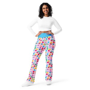 Kitty Cats Printed Flared Legging Pants for Women, Crazy Cat Lady Pants, Cat Owner Cat Mom Cat Lover Gift for Her, High Waist Kitten Legging