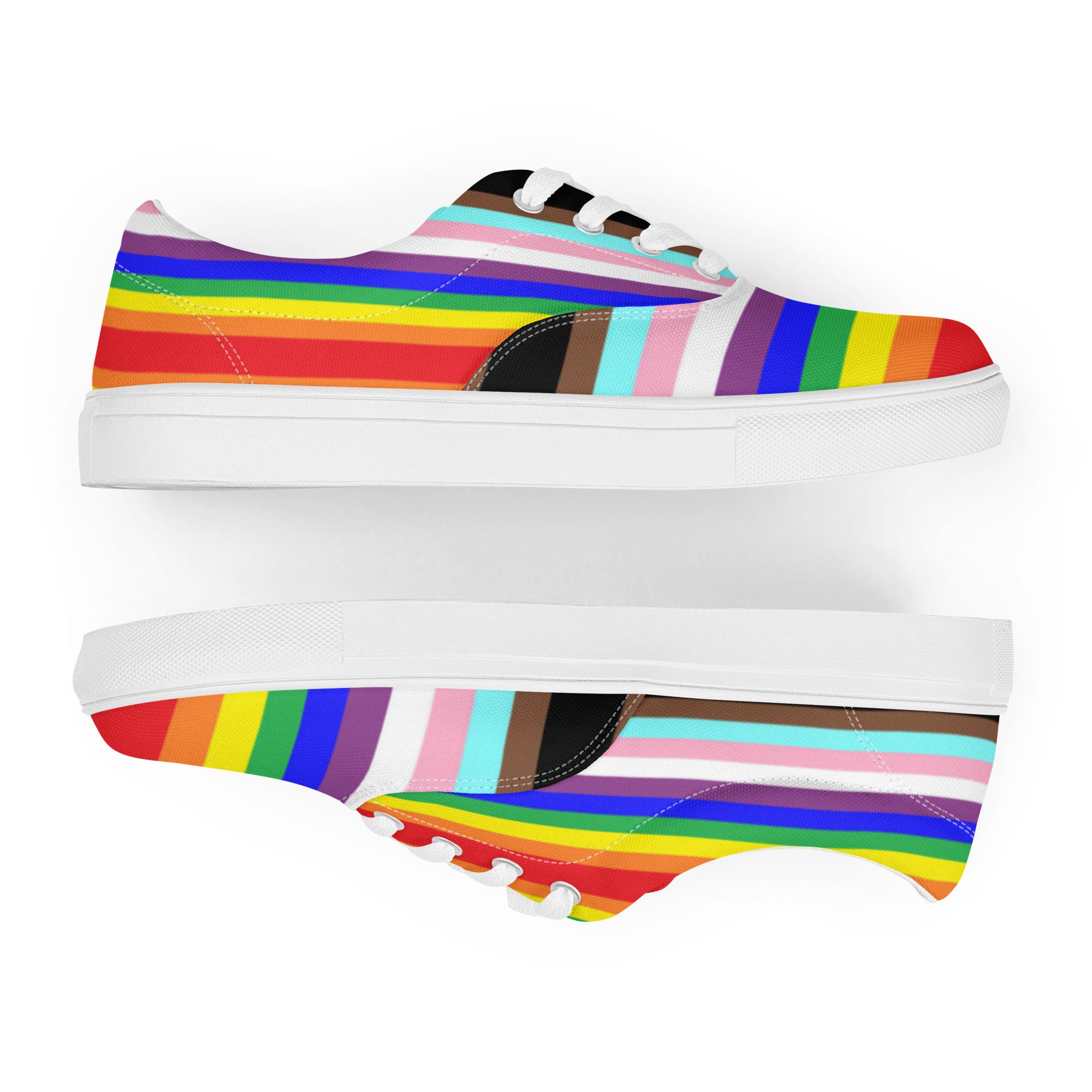 Progress Pride Flag Shoes Gay Pride Rainbow Flag Shoes Etsy