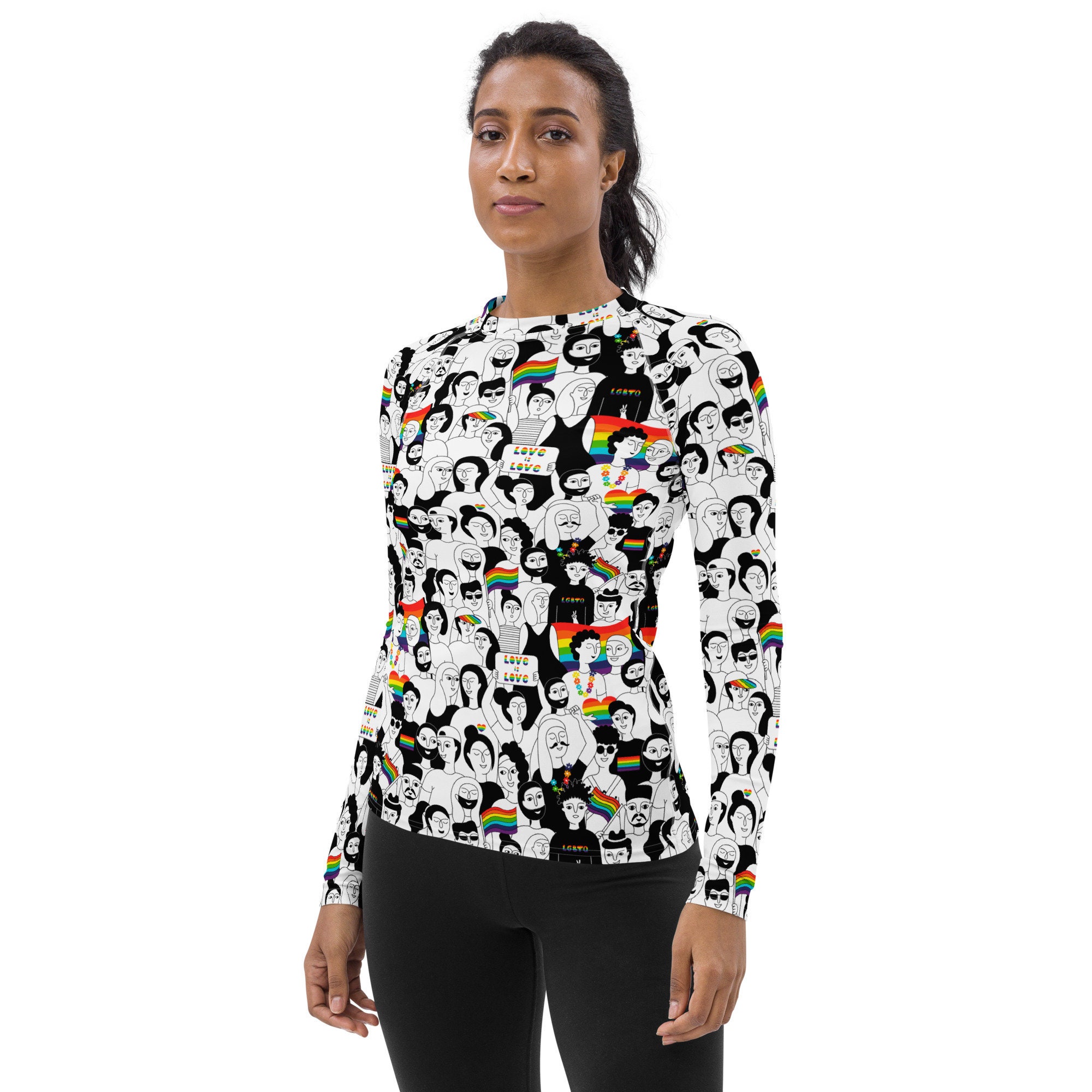 Lesbian Pride Rash Guard, Gay Pride Fitness Rash Guard, Long Sleeve ...