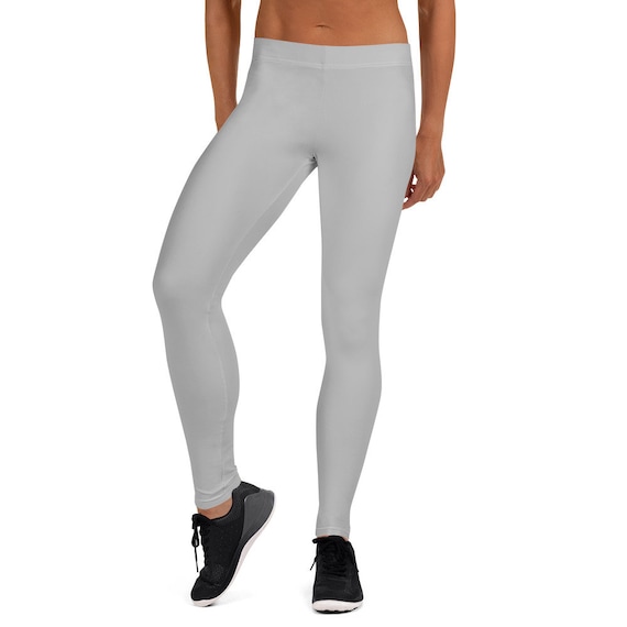 Leggings grises plateados lisos, leggings de mujer, leggings elásticos  suaves y cómodos, pantalones de entrenamiento de yoga, leggings estampados,  ropa activa de mujer -  México