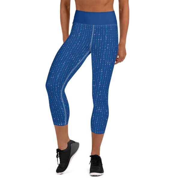 Get Out of the Matrix Patterned Leggings, High Waist Yoga Capri Leggings, All Over Coding Printed Fitness Workout Pants, Numbers Activewear