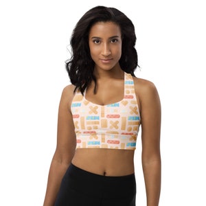 Doctor Nurse Sports Bra, Bandaids Printed Sports Bra, Women Sports Bra, Athletic Bra, Gym Workout Bra, Yoga Bra, Fitness Bra, Nurse Gifts