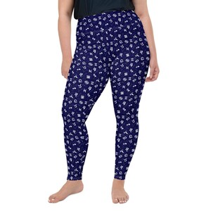 Zodiac Signs Printed Women Leggings, All Over Print Astrology Fitness Workout Exercise Plus Size Leggings, Women Activewear, Astrologer Gift