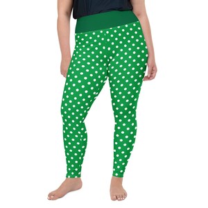 Polka Dot Printed Women Leggings, Gym Workout Exercise Fitness Leggings Oversized, All Over Print, Casual Wear, Activewear, Plus Size, Gift