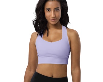 Light Purple Sports Bra, Pastel Purple Print Bra, Solid Purple Bra, Sexy Sports Bra, Fitness Bra, Workout Bra, Women Training Bra, Gifts