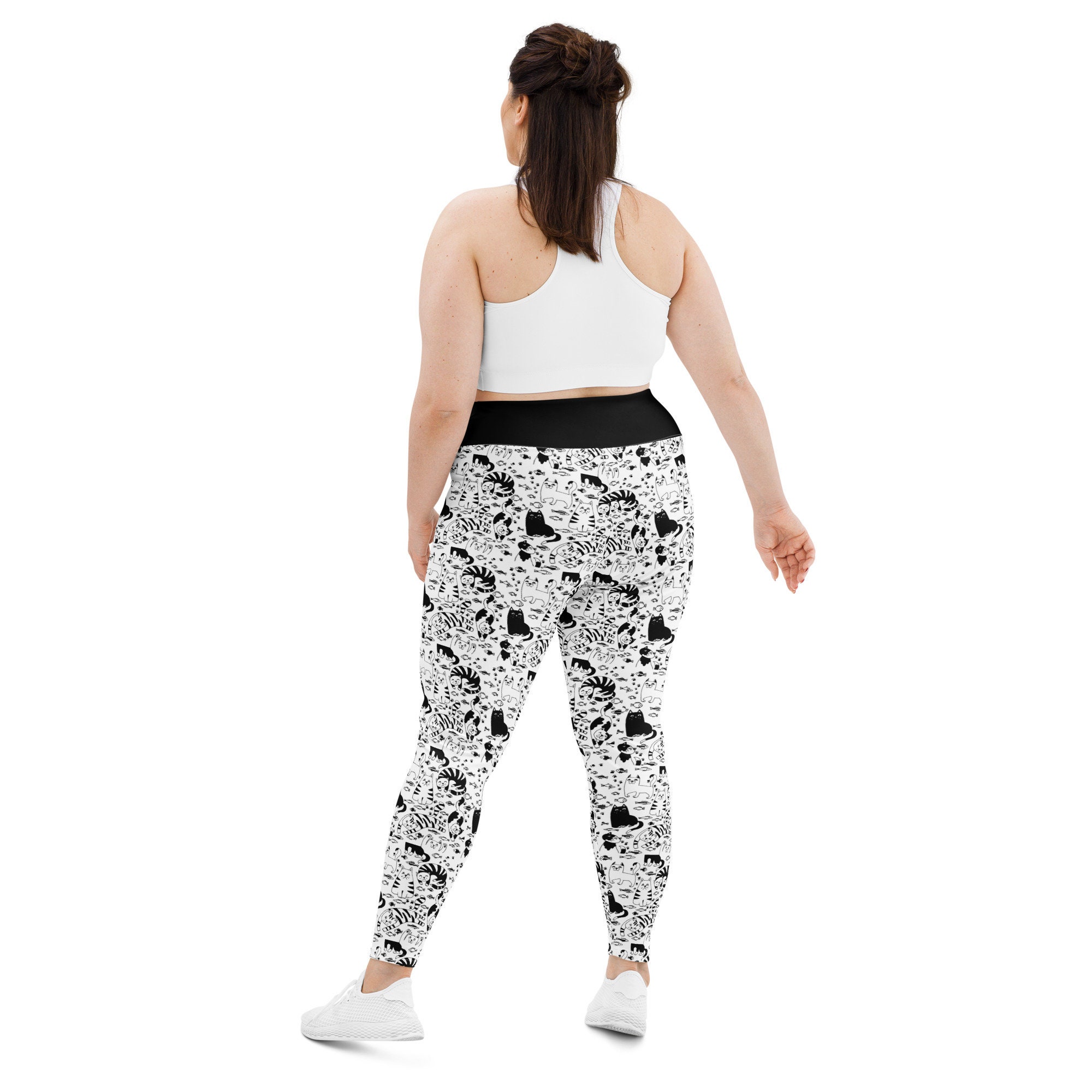 Crazy Cat Lady Stretch Funky Leggings. PLUS SIZE New