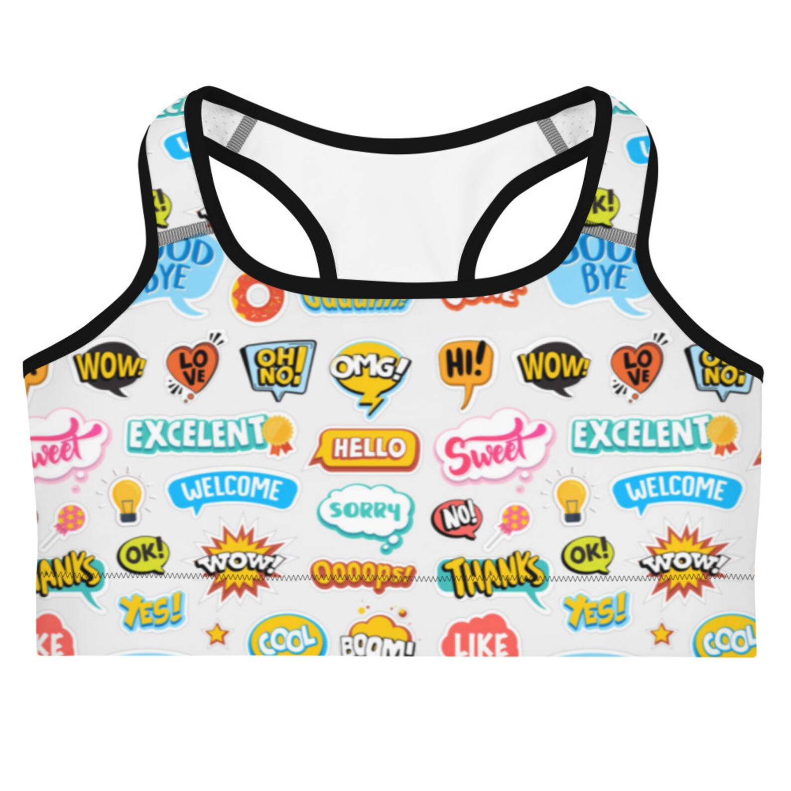 Emoji Sports Bra Sexy Sports Bra Emoticon Printed Bra Etsy UK