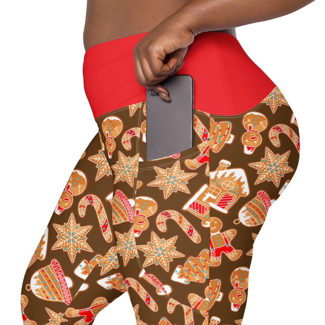 Chirstmas Gingerbread Man Print Pattern Women Leggings
