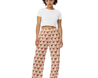 Monkey Pattern Unisex PJ Pants, Comfy Lounge Pants with Pockets, All Over Animal Print Elastic Waist Pant, Monkey Lover Pajama Pants Gifts