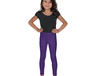 Kids Solid Purple Leggings, Festival Girls Leggings, Toddler Leggings, Birthday Party Leggings, Soft Stretch Leggings, Gift for Kids