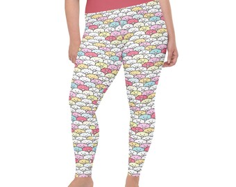 Pigs Farm Animal Printed Women Leggings, Plus Size Sports Activewear Leggings, Premium Yoga Workout Gym Exercise Leggings, Pig Lover Gift
