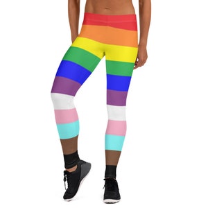 Striped Rainbow Pride Men Leggings Meggings Activewear Pants