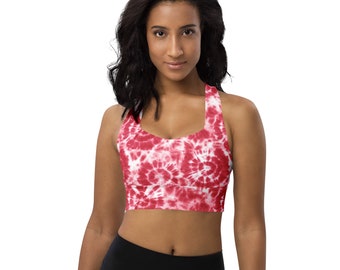 Tie-dye Printed Sports Bra, Swirls Patterned Women Sports Bra, Sexy Sports Bra, Fitness Workout Bra, Women Training Bra, Activewear Gifts