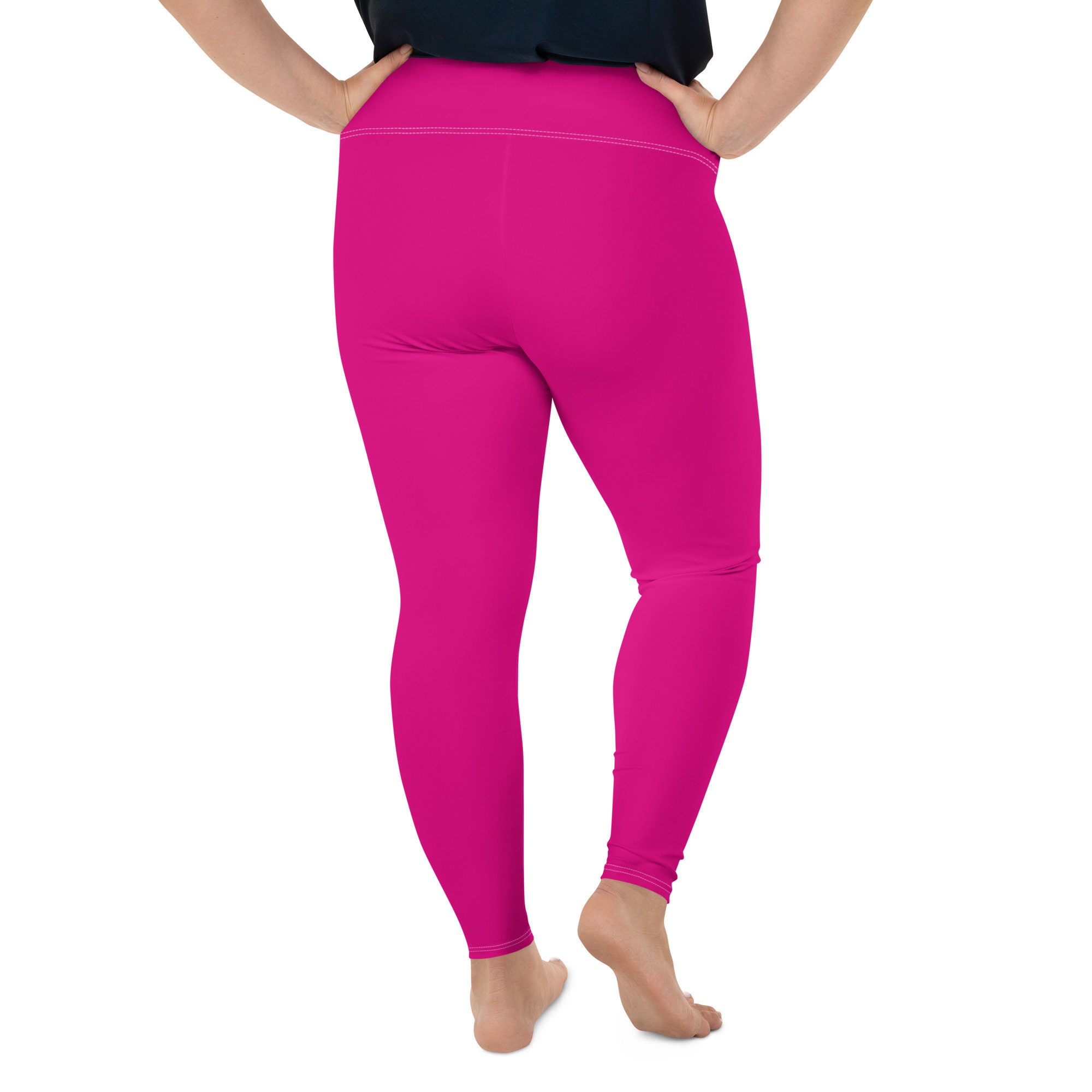 Hot pink leggings plus size sales
