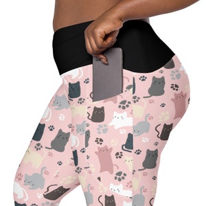 Cats Kitty Leggings Women, Kitty Leggings, Plus Size Leggings, Crazy Cat Lady, Cat Lover Cat Mom Gift, Cat tights,Yoga Workout Pant Leggings