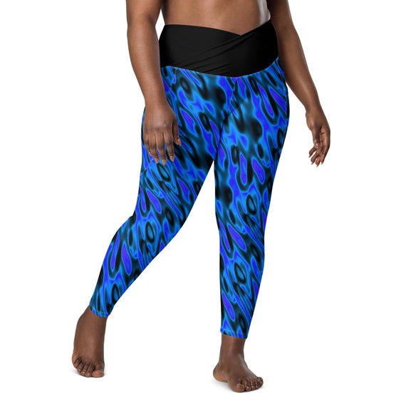 Blue top flame leggings