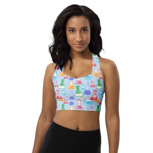 Science Chemistry Printed Sports Bra for Women, Women Bra, Training Bra, Exercise Bra, Yoga SSport Bra, Athletic Fitness Bra, Nerd Gifts