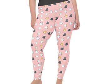 Kitty Cats Printed Women Leggings, Cat Lover Gifts, Cat Mom Gift, Kitten AOP Streetwear Leggings, Yoga Pant, Gym Workout Leggings, Plus Size