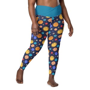 Universe Outer Space Leggings, Planets Galaxy leggings, Yoga Pants, Astronomy Science Leggings, Soft Stretch Workout Fitness Leggings